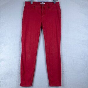 Lakeview Denim Skinny Ankle Jeans Stretch Low Rise Womens Red Size 28